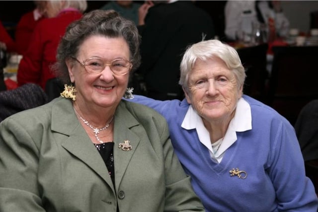 Sadie Robinson and Gwen Hill are pictured at the Windsor Residents Association's 2007 Christmas dinner.