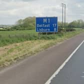 The M1 eastbound will be closed from J9 Moira to J8 Blaris on Sunday, March 10 for tree felling between 7am and 12 noon. Picture: Google