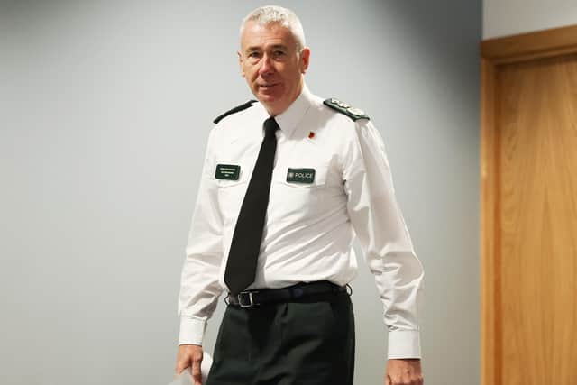 PSNI Chief Constable Jon Boutcher says "our robust actions show that we will not tolerate this damaging and unprofessional behaviour".  Picture by Jonathan Porter/PressEye