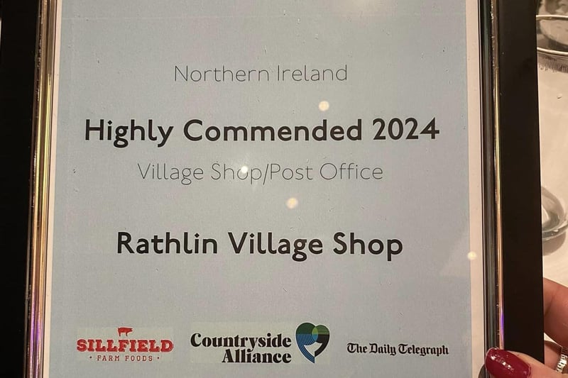 Rathlin Village Shop received a highly commended award in the Village Shop and Post Office category. A spokesperson for the business said: "Thank you to everyone who voted for us, it really meant a lot."