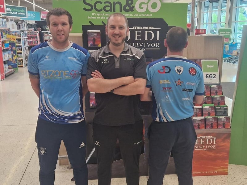 Craigavon club The Fitzone won £300 of equipment during a charity cycle at Asda in Portadown. It was all in aid of local charity, Just A Chat, set up to raise awareness and combat the stigma of mental health for youths.
