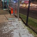 Police have appealed for information after youths were said to have damaged a bus shelter in Carryduff. Pic credit: PSNI