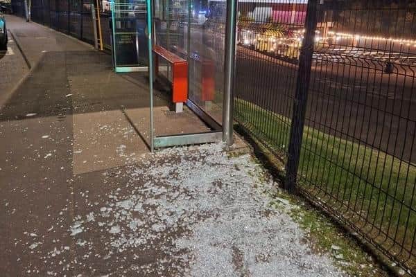 Police have appealed for information after youths were said to have damaged a bus shelter in Carryduff. Pic credit: PSNI