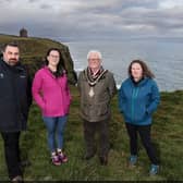 Laurentiu Ghisoiu from the National Trust, Sheena Dickson from Tourism NI, Oliver McMullan, Mayor of Causeway Coast and Glens and Mel McQuitty of Causeway Coast and Glens Heritage Trust.