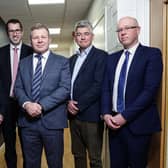 Left to right: Kieran Matthews, chief executive of Arbour Housing; Richard Lusty, relationship director at Ulster Bank; Kenton Hilman, head of corporate banking at Ulster Bank; Will Chambré, chair of Arbour Housing and Niall Bradshaw, associate director, Ulster Bank. Photo submitted