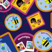 Designs of the new bee rescuer, celebrations, thrift, and nostalgia badges.