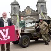 Mayor of Antrim and Newtownabbey, Councillor Neil Kelly announces the VE Day 80 Line Up.  Photo: Antrim and Newtownabbey Borough Council