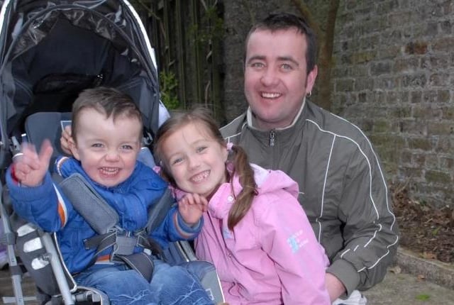 Jamie and Molly Doherty and dad Martin couldn't wait to get looking for Easter Eggs at Carnfunnock in 2007. LT15-322-PR