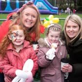 Having a great day out at the Lord Mayor's Easter Trail and fun day are from left, Anna Magill (6) and her mum Sarah, Aimee Rogers (6) and her mum Michaela. PT13-261