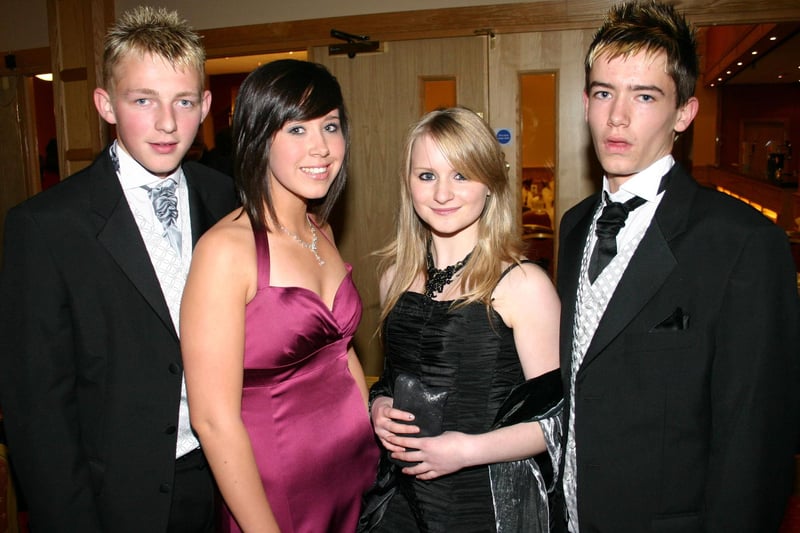 All smiles for the camera as these Ballymoney High School pupils attend their annual formal held at the Royal Court Hotel, Portrush, in 2007.