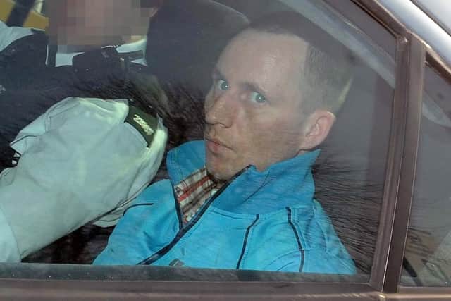 Pacemaker Press 24/3/2012 James (Jim) Carlisle  arrives at Lisburn Court charged with the murders Hugh and Jaqueline McGeough were shot dead at their home in Legahory Court in Craigavon  in March last year Pic Colm Lenaghan/Pacemaker