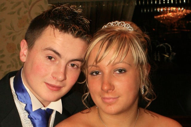 Jordan Kirkpatrick and Kenza Connor pictured at Ballycastle High School formal held at the Royal Court Hotel in Portrush in 2009