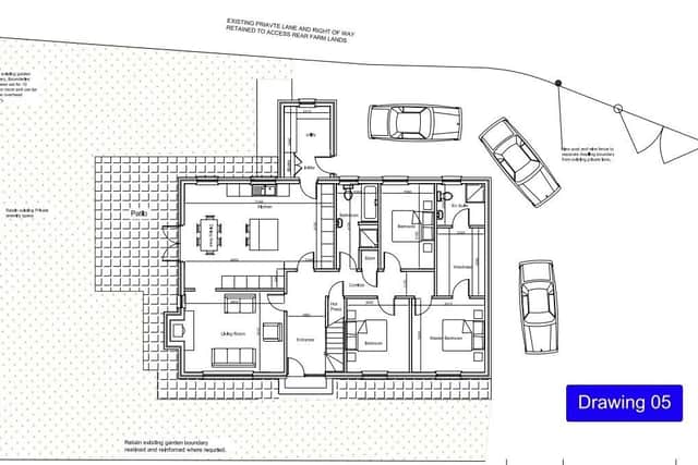 The approved layout of the replacement house to be built at 19 Derrycarib Road, Portadown. Image: ABC planning portal