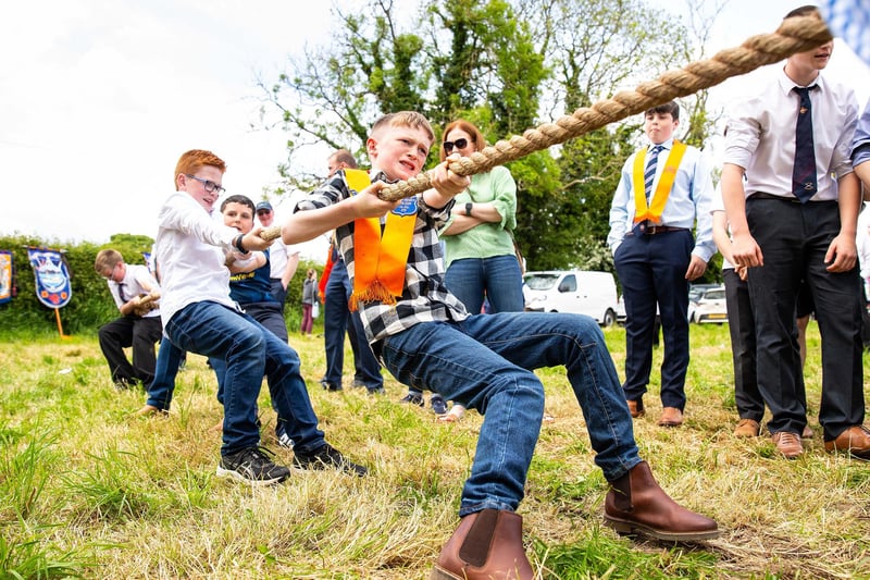 A tug-of-war competition proved popular with the young lodge members at Saintfield.