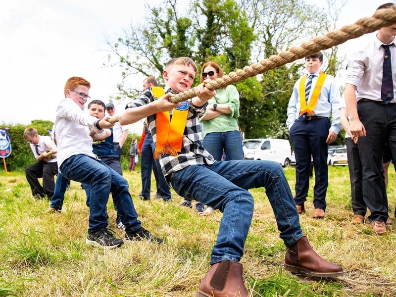 A tug-of-war competition proved popular with the young lodge members at Saintfield.