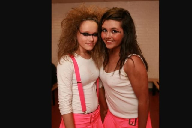 Tori Cooke and Jade Chambers taking part in the talent show held at Downshire School in 2010.