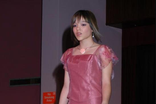 Modelling bridal wear at Larne High School Fashion Show in 2007