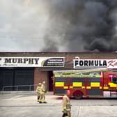 The scene of a major fire at the Greenbank industrial estate in Newry. Picture: Declan Roughan / Press Eye