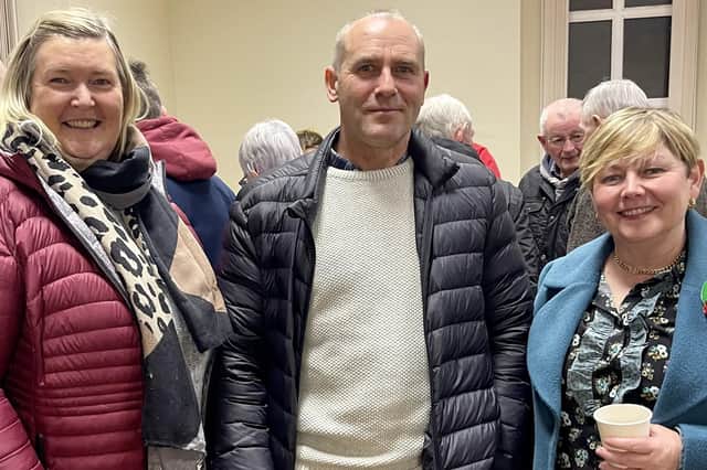 Cllr Sandra Hunter, local farmer Ronnie Smith and Alderman Sharon McKillop