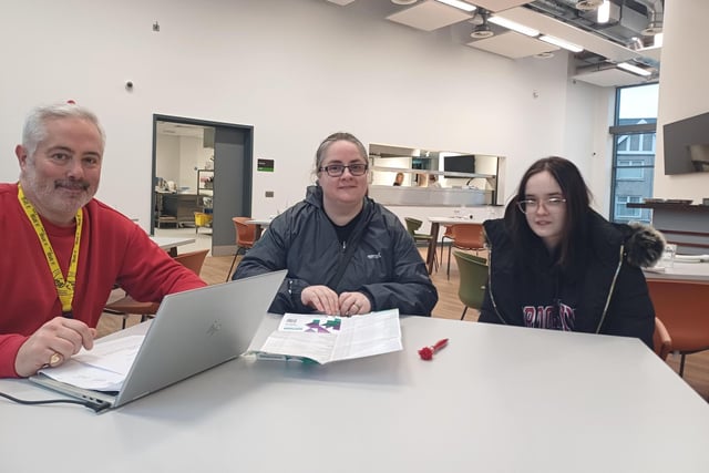 Simon Clarke, Northern Regional College Hospitality Lecturer, Zoey McMenamin and Millie McMenamin.
