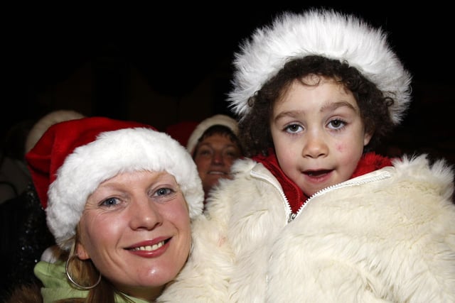 Eve and Yvonne Johnston pictured during the switch on of the Christmas Lights in Garvagh in 2007