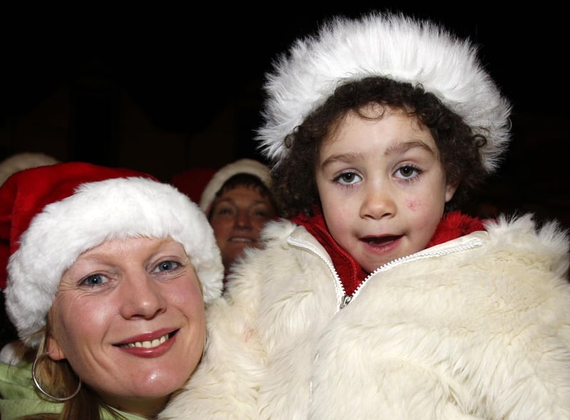 Eve and Yvonne Johnston pictured during the switch on of the Christmas Lights in Garvagh in 2007