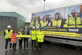 John Paul Higgins, Heron Bros, Ann Marie Millar, Kerry Foods, Noreen Treanor, Old Bushmills Distillery, Councillor Steven Callaghan, Mayor of Causeway Coat and Glens Council, Scott Bell, HSE NI, Julian Richmond, HSE NI, & Caroline Hughes, Heron Bros. Credit MW Advocate