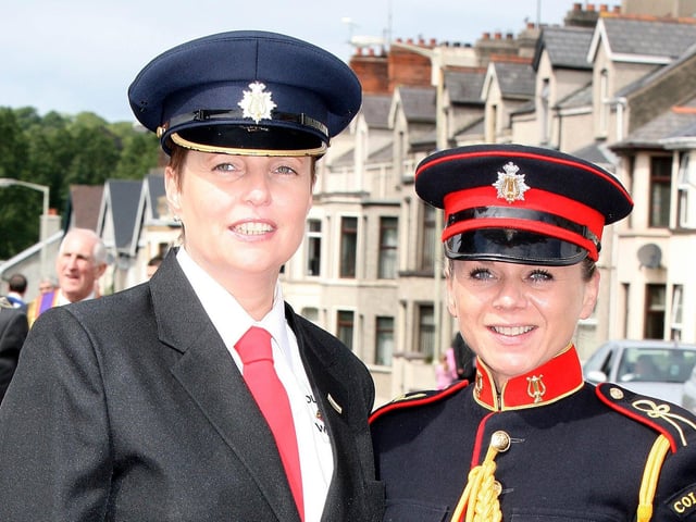ALL SMILES..Louise Morrow and Anne McFetridge have a chat at the Coleraine Twelfth in 2008.