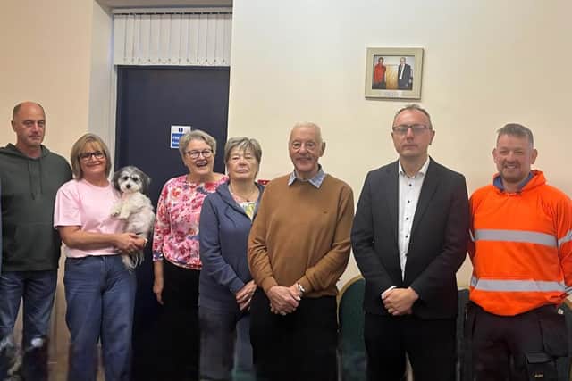 Mid Ulster MLA Keith Buchanan pictured with representatives of Bush Mission Hall | Supplied