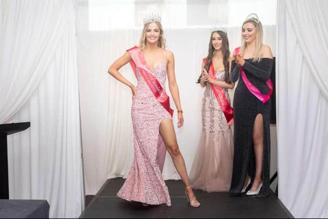 Banbridge student Mia Crory on the catwalk with her winning sash and crown.