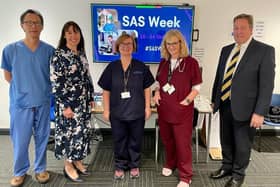 Pictured from left to right: Dr Tuck Goh, Specialist Emergency Department Doctor, Chief Executive, Roisin Coulter, SAS Lead, Dr Joanne Younge, Specialist Cardiology Doctor, Dr Susan Young and Acting Chairman, Jonathan Patton