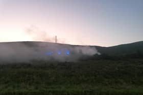 Firefighters at the scene of a fire in the Upper Springfield Road area of Belfast. (Pic: NI World).