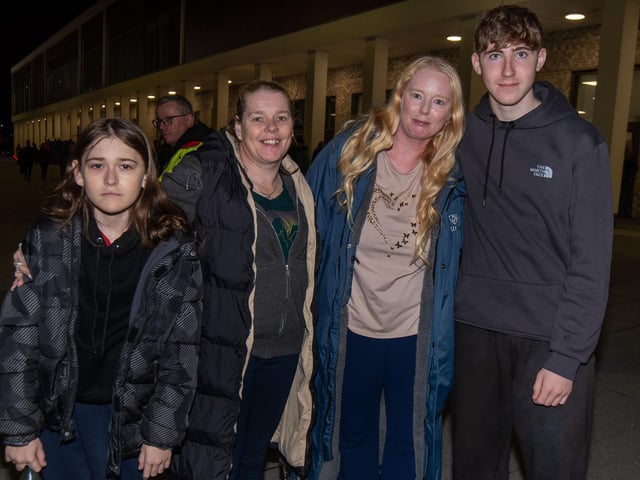 Looking forward to the big fireworks display at South Lake, Craigavon are, from left, Nicholas Parker, Karen Simpson, Amanda Monaghan and Kevin Monaghan.