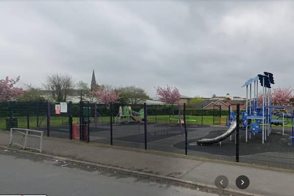 Play Park  in Charles Street in Lurgan, Co Armagh which was the scene of a fight on Saturday night. Photo courtesy of Google