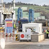 Security checks at the Port of Larne. The DUP have reportedly secured assurances from the government that UK laws will be screened to stop any hardening of the Irish Sea border due to future divergence in regulations between GB and NI