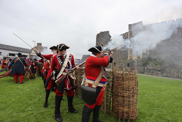 Re-enactors taking part in the Siege of Carrickfergus.