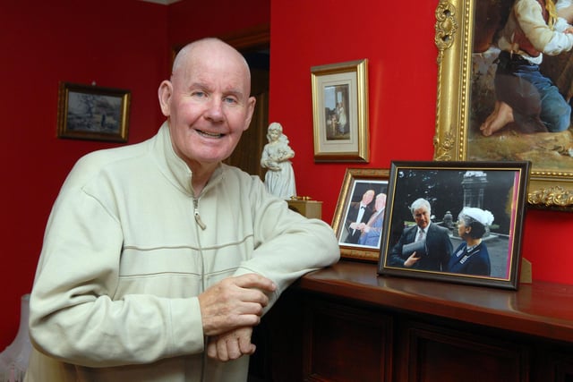 Len Ganley, MBE. relaxing at his Lurgan home in April before going to the World Snooker Championships. Born in Lurgan, County Armagh, Northern Ireland, he became a full-time referee after working as a milkman and bus driver when he first arrived in Burton-on-Trent. He played snooker when he lived in Lurgan and won various titles in Britain and Ireland. He refereed four World Snooker Championship finals between 1983 and 1993, including 1990 when Stephen Hendry became the youngest World Champion. Another was the 1983 UK Championship final between Alex Higgins and Steve Davis. Another famous match he refereed was Ronnie O'Sullivan's fastest 147 against Mick Price in the first round of 1997 World Championship. He was awarded the MBE in 2000 in recognition of his charity work and for services to snooker. Ganley, who suffered from diabetes, died on 28 August 2011, aged 68.