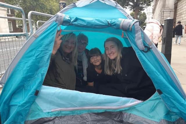 Rachel Hamilton and her mum June Stout from Manor Park, Elaine Harrison and Sandra Whitfield. The dedicated group camped out for days, including queuing for 14 hours to see the Queen Laying in State, to pay their respects