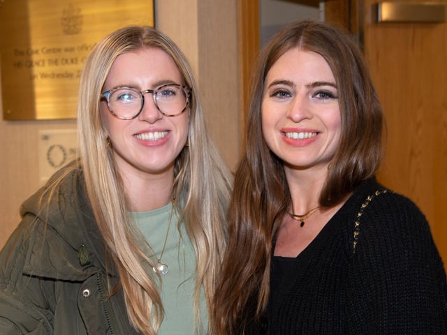 All smiles at the Portadown Male Voice Choir concert from Amanda McGown, left, Katie McHugh. PT16-233.