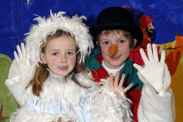 Katie McNally who played the Dazzling Angel and Ross Good who was the lead in Mullavilly Primary school's production of 'The Most Disgruntled Snowman' in 2007.