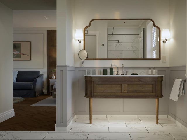 An en suite room at Dunluce Lodge - the new 5 star hotel will create 60 new jobs for the Causeway Coast when it opens.