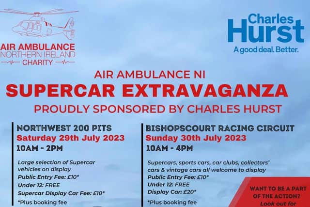 Local charity Air Ambulance NI has teamed up with Northern Ireland’s largest car retailer Charles Hurst, part of Lookers PLC, to launch a Supercar Extravaganza over two days this July.