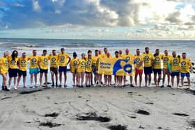 Business owners braved the cold water off the Ballygally coast on September 27 to support the work of Marie Curie at The Rising Tide Network event. (Pic: Contributed).
