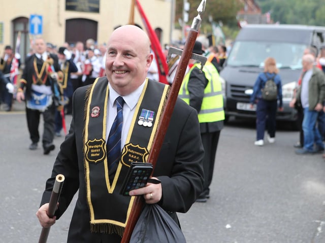 Enjoying being part of the 'Last Saturday' parade in Larne.