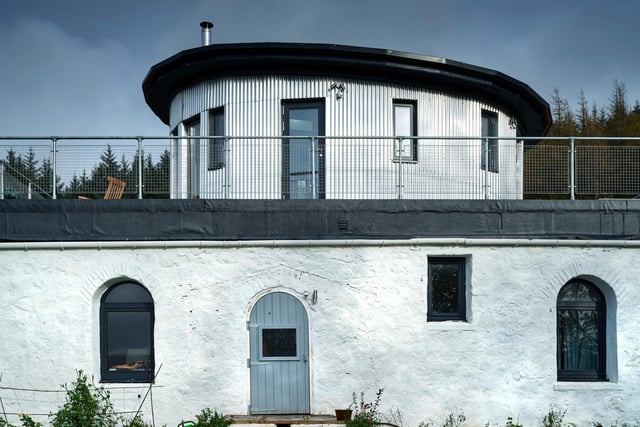 The Captains Cabin is an elliptical retreat secluded on the entire flat roof of an old Drimnin chapel.