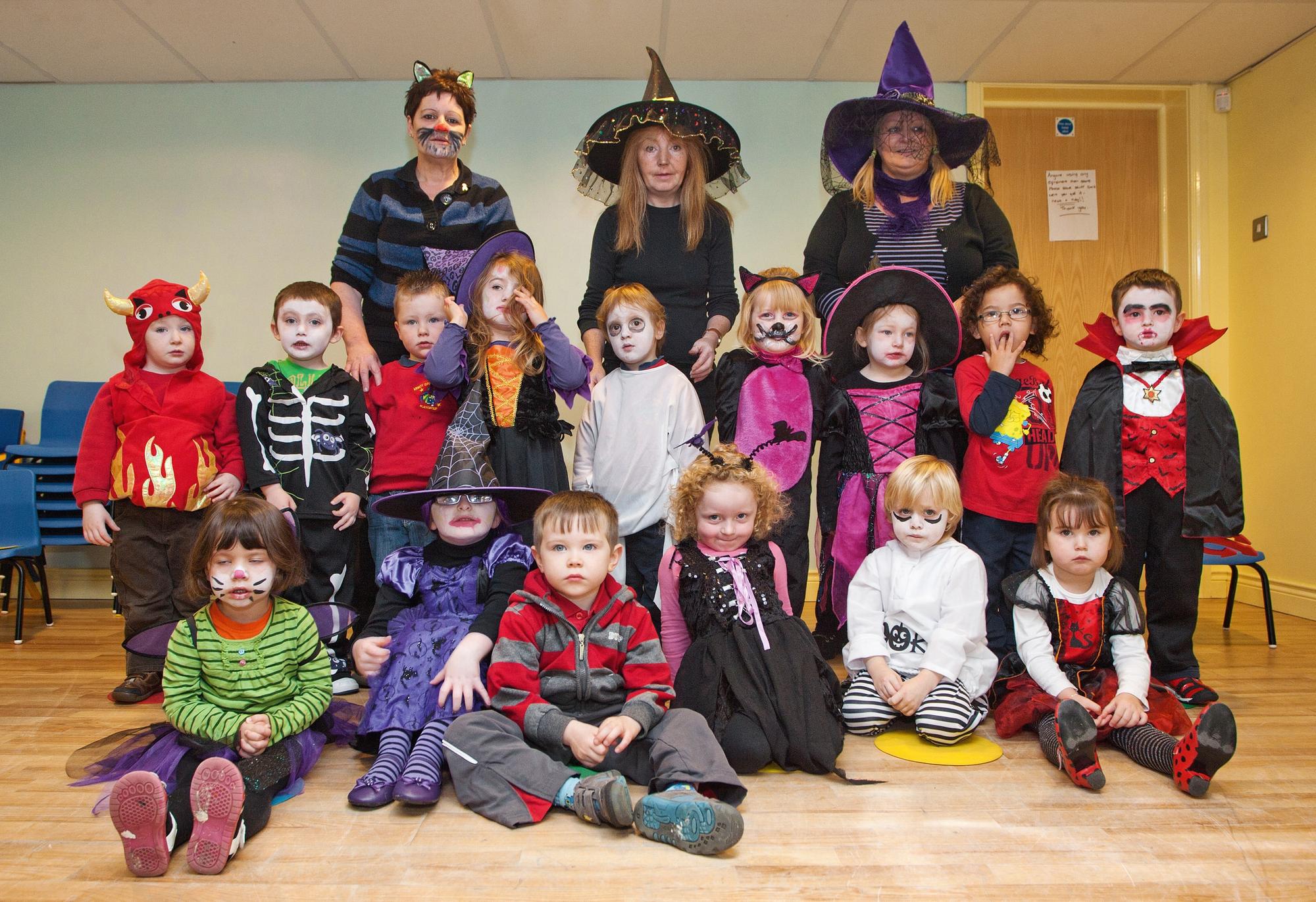 Children of Armoy Playgroup entertain the parents at a Halloween Coffee Morning held in 2010.