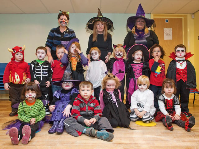 Children of Armoy Playgroup entertain the parents at a Halloween Coffee Morning held in 2010.