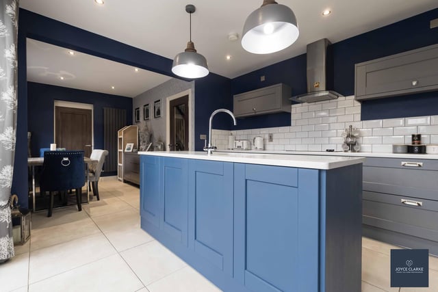 The lovely kitchen / dining area has an extensive range of high and low level kitchen cabinets, including larder style units and saucepan drawers.