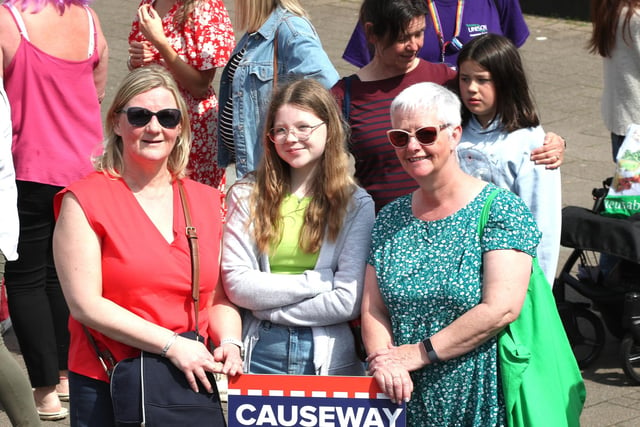 Members of the public gathered at Coleraine Town Hall on Saturday to voice opposition to the loss of maternity services at Causeway Hospital.