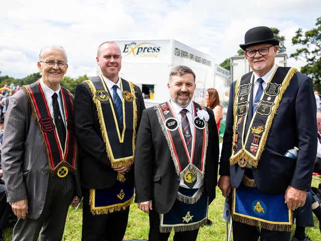 Newly-elected North Antrim MP Robin Swann was among those who enjoyed the Royal Black Institution demonstration at Scarva on Saturday.